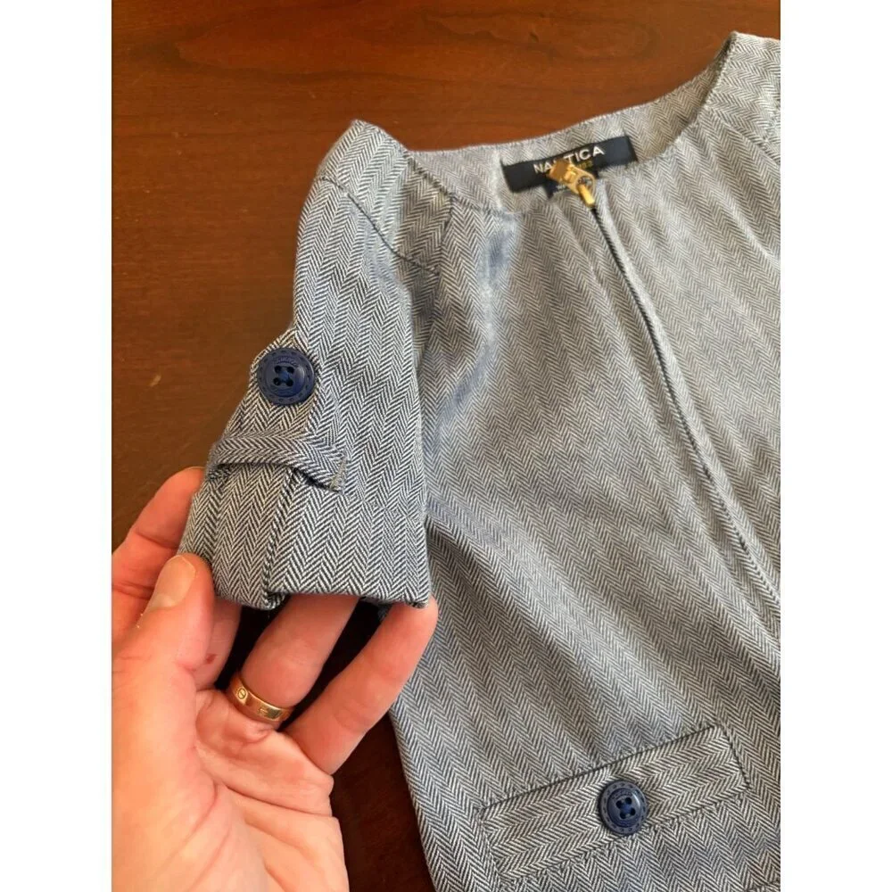 Nautica NWT Herringbone Zip Front Dress in size 2T Toddler